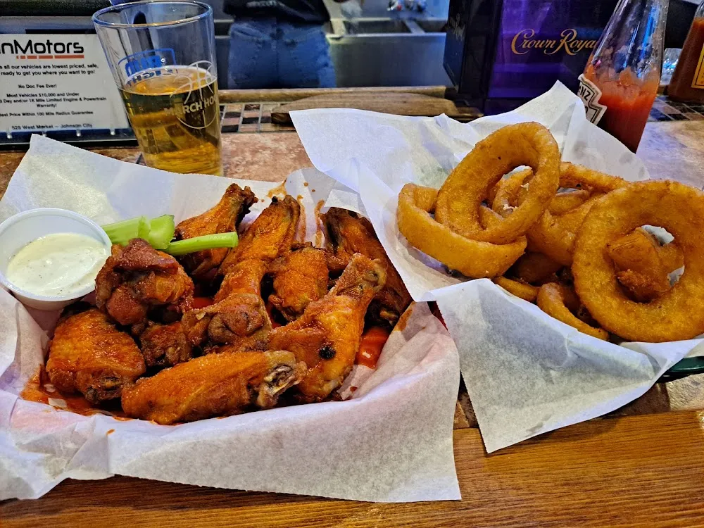 Basket of Onion Rings Fries Tater Tots or Cheddar Rounds